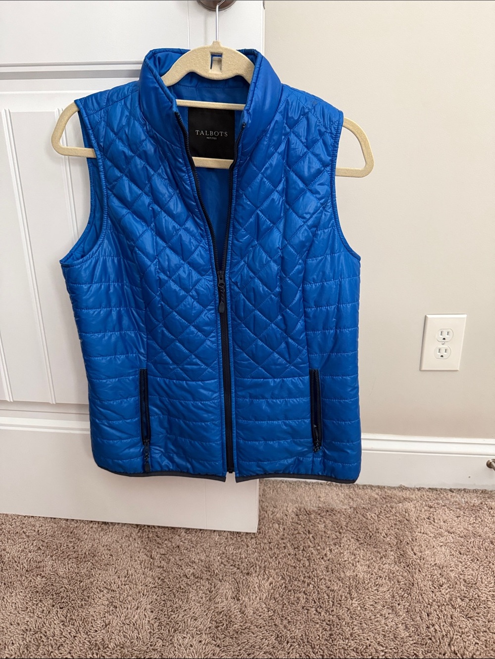 Talbots Cobalt Quilted Packable Vest
